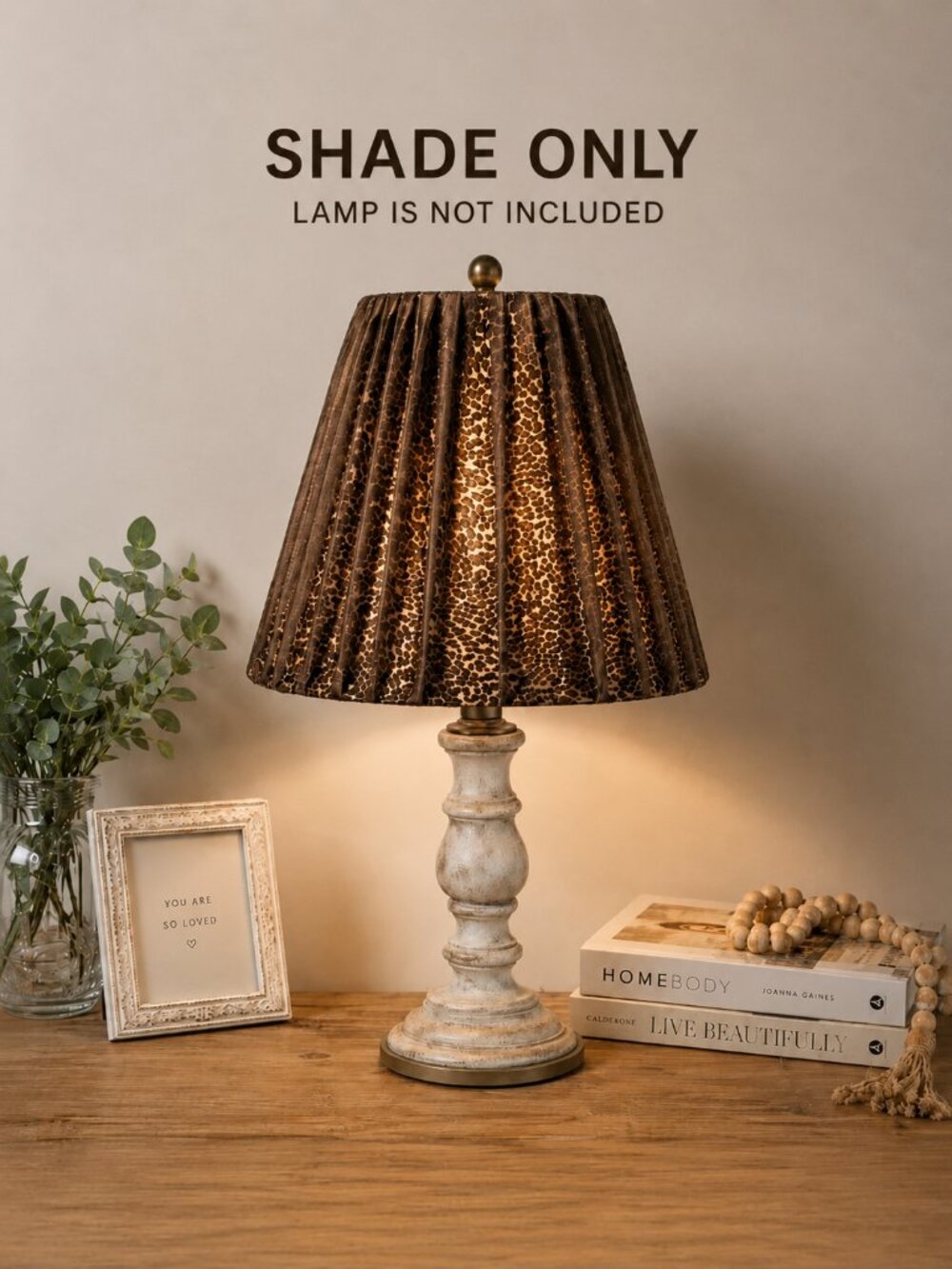 Vintage Leopard Print Lamp Shade w/ Sheer Overlay 13”
